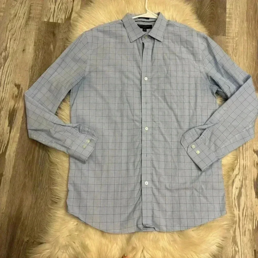 Mens Banana Republic Non Iron standard fit Business Casual Button Down blue m